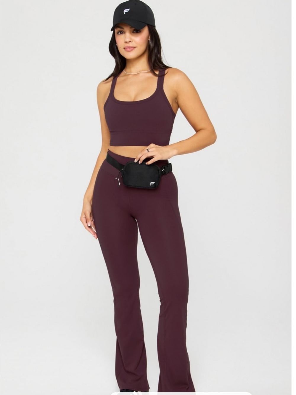 Fabletics Plum Double-Strap Sports Crop - Picture 2 of 5